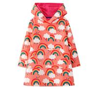 FILOWA Hoodie Dress for Girls Hooded Long Jumper Sweatshirt with Pocket Sequin Embroidery Stripe Prints Cotton Cute Causal Long Sleeve Fashion Top with Animal Pattern for Kids 3-4 Years, Rainbow