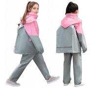 FILOWA Kids Waterproof Suit Waterproof Jacket and Trouser Set, 8-14 Years | Girls Boys Rain Coat & Pants, Lightweight, Hooded Raincoat with Portable Bag, Breathable, Teenager Outdoor School Rain Suit