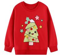 FILOWA Sweatshirt Girls Cotton Sweater Flowers Embroidered, 2-7 Years | Animal Print, Long Sleeve Warm Pullover, Children's Jumper, Spring Autumn Winter Top for Toddler Child, Sports