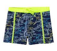 FILOWA Swimming Shorts Boys Kids Swim Trunks with Adjustable Drawstring Swims Boxer Quick Dry Swimsuit Stretchy Mesh Lined Swimwear Beach Board Swimming Costume for Child Age 9-10 Years, Blue Dinosaur