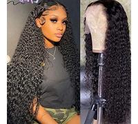 Filrku Exfoliate Water Wave Lace Front Wigs Human Hair 13x4 HD Transparent Glueless Lace Frontal Wigs for Women 180% Density Wet and Wavy Human Hair Wigs 26 inch