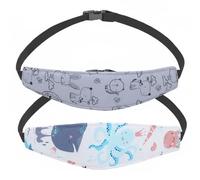 Filsliy 2 Packs Car Seat Head Support for Toddlers, Adjustable Child Seat Headrest Strap & Neck Relief for Sleeping Baby, Comfortable Headband Support Belt for Car Seats and Strollers