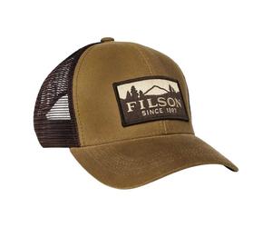 Filson | Scenic Waxed Logger Mesh Cap | Canvas Trucker Cap | Dark Tan One Size