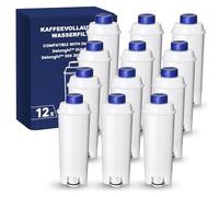 Filswa Fully Automatic Coffee Machine Water Filter, Replacement Compatible with Delonghi ECAM Series, Dinamica, Cappuccino System, Magnifica, ETAM Autentica and Various Models from Esam, (12)