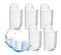 Filswa Water Filter Set 5 Replacement Filters for Siemens Coffee Machines | Including 4 Descaling Tablets 8 Cleaning Tablets, Compatible with EQ series, EQ6 Plus S700, EQ9 S900/S500, EQ700, EQ500
