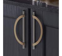 Filta 10 Pack 7.6 Inch(192mm)Hole Centers Champagne Bronze and Brushed Satin Nickel Cabinet Pulls,Stylish Kitchen Cabinet Handles Zinc Alloy Cabinet Hardware for Cabinets Cupboard Handles Drawer Pulls