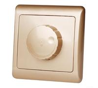 Filteilect 1 Gang 1 Way Rotary Dimmer Switch for Dimmable LED Lights and Incandescent Bulbs with 86mm Standard Size and 250V Operating Voltage(Gold)
