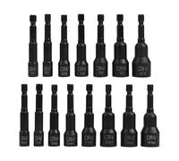 Filteilect 15-Piece Magnetic Nut Driver Socket Set with Hex Shank for Driver and Electric Drill, 1/4 Inch to 9/16 Inch SAE and 6mm to 14mm Metric Sizes, Includes