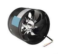 Filteilect 180mm Extractor Fan 4.0m³/min Inline Duct Fan 800m³/h Airflow 50W Metal Body Quiet Ventilation Blower for Kitchen Bathroom Restaurant Workshop Office(Black)