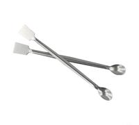 Filteilect 2 Pieces 20 cm Laboratory Stainless Steel Double End Sampling Spoon Spatula Set, Acid Alkali Resistant for Scientific and Industrial Labs