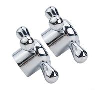 Filteilect 2pcs Faucet Knob Handles Alloy Replacement Kit for Kitchen Bathroom Tap 8mm Valve Core 20 Teeth Silver 69x31x27mm