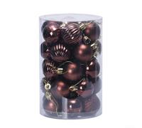 Filteilect 34PCS Shatterproof Christmas Ball Ornaments Set - 40mm Red Plastic Baubles with Storage Box for Indoor Outdoor Christmas Tree Decorations(6#)