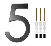 Filteilect 5 Inch Black House Address Numbers Modern Floating Wall Mount Plaque Sign for Home Business Mailbox Outdoor Display(5)