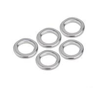 Filteilect 50pcs Heavy Duty Fishing Solid For Ring Swivels, Seamless Split Rings for Lure Knots, Stainless Steel Terminal Tackle for Anglers, 5-12.3mm(6.5 * 4*.0mm)