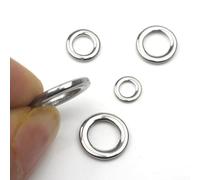 Filteilect 50pcs Heavy Duty Fishing Solid For Ring Swivels, Seamless Split Rings for Lure Knots, Stainless Steel Terminal Tackle for Anglers, 5-12.3mm(5 * 3 * 0.8mm)