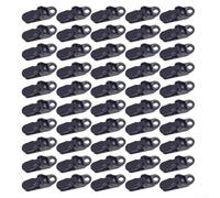 Filteilect 50pcs Tent Tarp Clips Clamps for Awning Tarpaulin, Heavy Duty Plastic Tarp Holder with Teeth Design, For Easy Lock and Release, No(black)