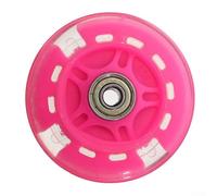 Filteilect 80mm Scooter Wheels with LED Flash, PU+Metal Replacement Wheels for Scooters and Roller Skates, 2-Pack, High Carbon Steel Bearings,(Pink)