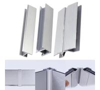 Filteilect Aluminium and Plastic Skirting Board Base Connector for Kitchen Plinth Panels, Flexible 90° Corner Joint for Furniture and Home Improvement, Silver