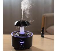 Filteilect Aromatherapy Raindrop Humidifier with Rotating Umbrella Design, 7-Color LED Lights and Adjustable Rain Modes, Essential Oil Diffuser with Auto Shut-Off Timer,