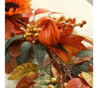 Filteilect Autumn Maple For Leaf Vine Decor with Realistic Foliage for Halloween Thanksgiving Christmas, 180cm Orange Plastic Artificial Garland(1.8m)