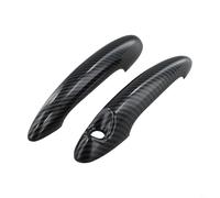 Filteilect Black Carbon Fiber Door Handle Cover Compatible with for S JCW R50 R53 R55 Clubman Convertible Series First and Second Generation Models