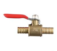 Filteilect Brass Inline Ball Valve for 6/8/10/12mm Hose Barb, Water/Air/Gas Shut-Off Valve with Lever Handle, forged Brass Body for Residential and Commercial(8mm)