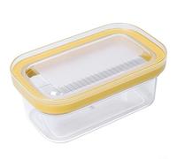 Filteilect Butter Slicer Cutter and Storage Container with Airtight Lid for Standard 280g Butter, Made from Clear PP Plastic and Stainless Steel for Kitchen Use(Yellow)