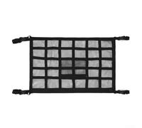 Filteilect Car Roof Ceiling Storage Bag with 4 Fixing Buckles and Extended Rope for SUVs and Vehicles Double-End Mesh Design 80x55cm/90x65cm Polyester Organizer Black(90 * 65CM)