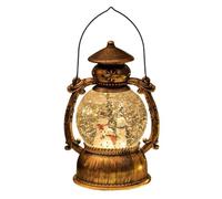 Filteilect Cartoon Christmas Music Box Lamp with Horse Design, Snow Scene and Night Light for Holiday Decor, Plays 8 Christmas Tunes, Bronze Color(Three snowmen)