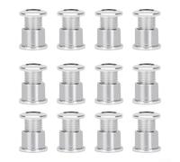 Filteilect Chainring Bolts for Crankset - 12 Pack of High-Strength Alloy Fasteners Compatible with Single, Double and Triple Chainrings - Silver (6.5mm & 8.5mm)(Double plate)