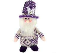 Filteilect Christmas Decoration Purple Sequins Santa Claus with Sparkling Glitter for Holiday Home Décor, Standing Fabric Figure 9 x 6 x 24 cm(Santa)