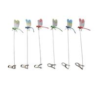 Filteilect Decorative Garden Stakes, 3D Dragonfly Ornaments With Clip, Waterproof Flying Insect Outdoor Decor, Blue Red Green 6 Pack(6pcs)
