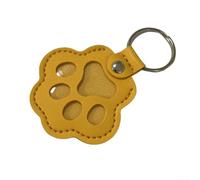 Filteilect Dog Keyring, Pet Hair Collection Keychain Memorial Key Holder, PU Leather Hair Storage Locket for Pet Lovers, Portable Keepsake Holder(Yellow)