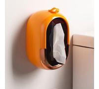Filteilect Elegant Tissue Box Cover with Pull-Design and Spring Mechanism for Smooth Dispensing, Wall Mount or Tabletop Use, 20x12x11cm, Compatible with Standard Napkins,(Orange)
