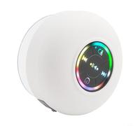 Filteilect Handsfree Shower Speaker with Multi Colored Flashing Lights, IPX4 Waterproof Rating for Safe Use in Moist Environments (White)