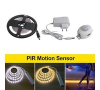 Filteilect LED Motion Sensor Light Strip with Human Body & Light Sensing, 1M/2M//5M Flexible Warm White or Cool White, IP65 Waterproof, USB/Dual Power, Adjustable Timer(warm light-)