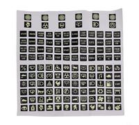 Filteilect Luminous Rocker Switch Label Decal for Car Interior - 120 Pcs/Sheet Fitment Sticker for Marine, Boat, Truck Applications