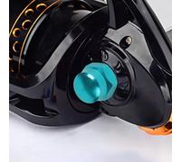 Filteilect M8 Spindle Nut Screw 8x5mm for Daiwa and Histar Casting Fishing Reel Replacement Parts, Aluminum Alloy Material, Black Red Pink Lake Blue(yellow right)