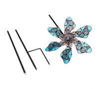Filteilect Metal 90Cm Fluorescent Butterfly Garden Wind Spinner - Yard Lawn Patio Night Glow Outdoor Decoration - Decorative Metal Wind Spinner(blue)
