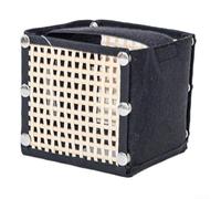 Filteilect Natural Rattan Tissue Box Cover with Soft Fabric Lining Foldable Paper Towel Holder Storage Container for Home Living Room