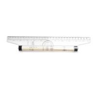 Filteilect Parallel Ruler 15cm/30cm with Rolling Mechanism for Precise Drafting and Measuring, Transparent Plastic Roller Measuring Tool for Architects, Engineers and(30cm)