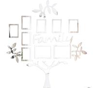 Filteilect Picture Gallery Wall Frame Display, Family Tree Photo Collection, Modern Art Home Decor Acrylic Wall Mount Living Room Bedroom(Silver)
