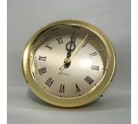 Filteilect Quartz Clock Insert 103mm Gold Roman Numeral Movement Replacement for DIY Clock Making with Silent Sweep Hand and 90-100mm Cutout