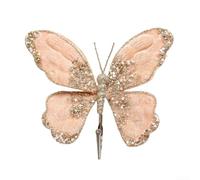 Filteilect Simulation Butterfly with Clip - Velvet Fabric Decor for Wedding, Party, Holiday and Home Decorations(Gold)