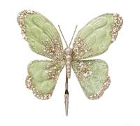 Filteilect Simulation Butterfly with Clip - Velvet Fabric Decor for Wedding, Party, Holiday and Home Decorations(green)