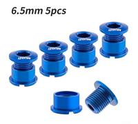 Filteilect Single Chainring Bolts 5 Pack, 7075 Aluminum Alloy Lightweight Chainwheel Fasteners for Chainrings, For CNC Machined with Anodized Finish, Compatible with(Blue)