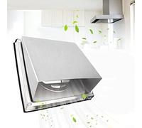 Filteilect Stainless Steel Square Extractor Fan Vent Cover with Anti-Mesh and Sealing Ring for Kitchen Bathroom Dryer Ventilation 100mm/125mm/150mm(125mm)