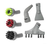 Filteilect Steam Cleaner 6 Pack Hard Brushes Wall Crevice Brush Multi-Surface Tools Flat Scraper Grout Brush Concentrator for 39N7A 39N7V 39N7H 2994B