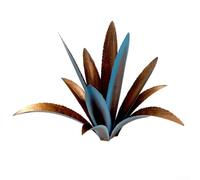 Filteilect Tequila Rustic Metal Agave Plant Sculpture, Garden Yard Art Decoration Statue, Weather-Resistant Iron Plant Statue Landscape Ornament(Blue with H pole)