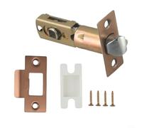 Filteilect Tubular Mortice Latch for Interior Doors - 60mm or 70mm Adjustable Fire Rated Door Lock with Zinc Alloy Construction and Single Tongue Bolt Three Rod Lock Body(Rose gold-ET)